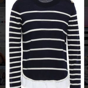 Veronica Beard Striped Marino Wool Sweater